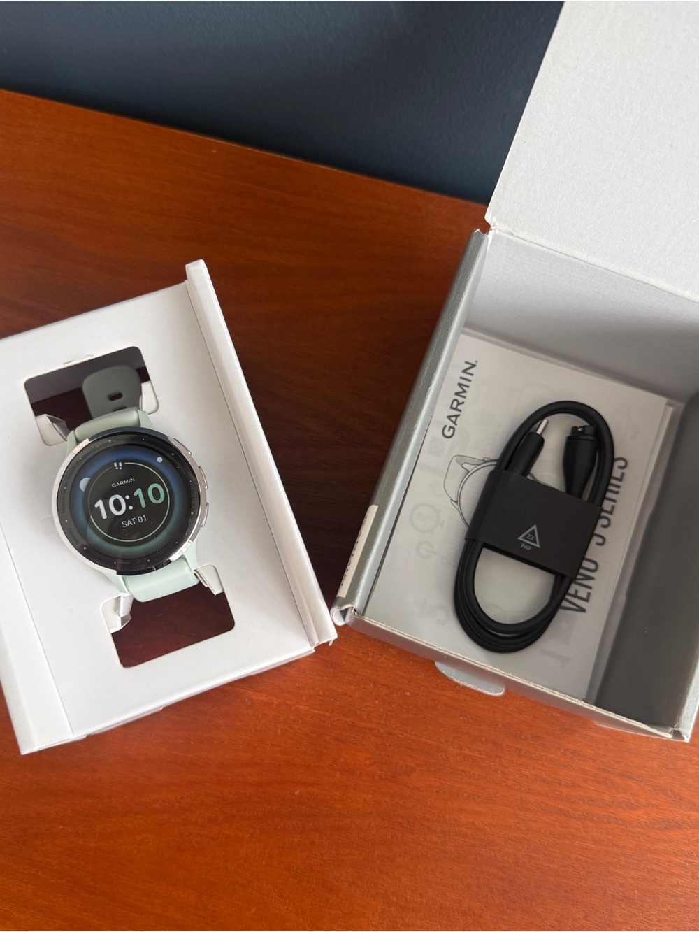 New in Box Garmin Venu S Sage Gray Fitness Smartwatch with Charging Cable